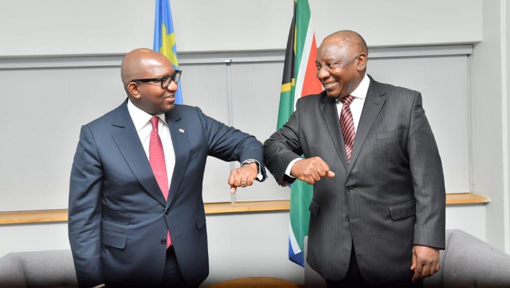 Le 1er ministre Sama Lukonde et le président sud-africain Cyril Ramaphosa