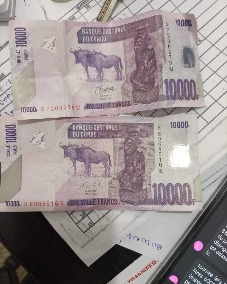 BANQUE CENTRALE DU CONGO : Nouvelle signature sur les billets de FC