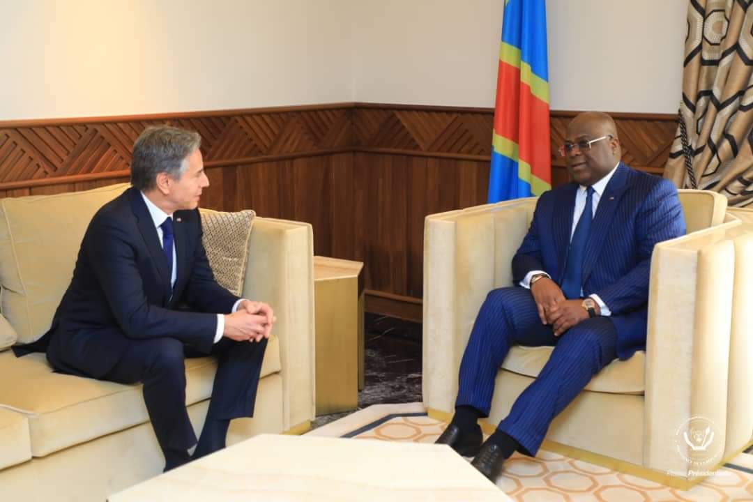 Le secrétaire d’Etat américain Anthony Blinken et le président Félix-Antoine Tshisekedi