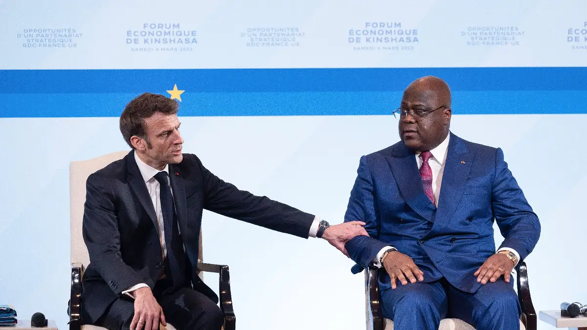 Les présidents Emmanuel Macron et Félix-Antoine Tshisekedi