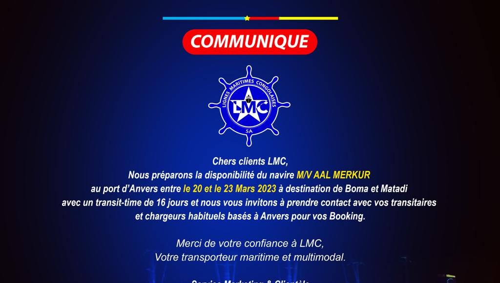<strong>Transport maritime : LMC SA annonce l’arrivée du navire M/V AAL MERKUR</strong>
