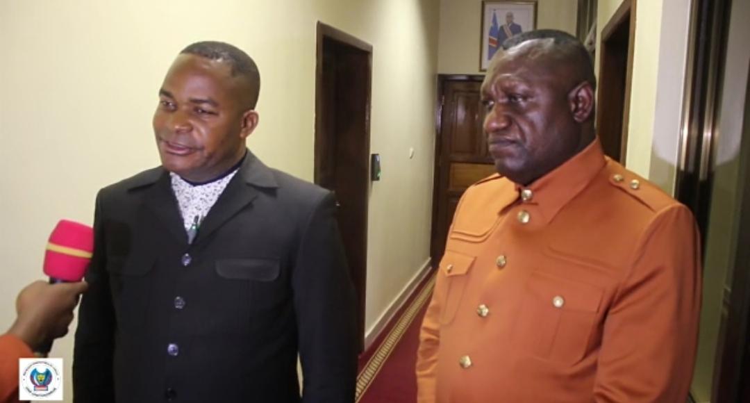 Le président du CSM Dieudonné Kamuleta et l’inspecteur général des Finances Jules Alingete