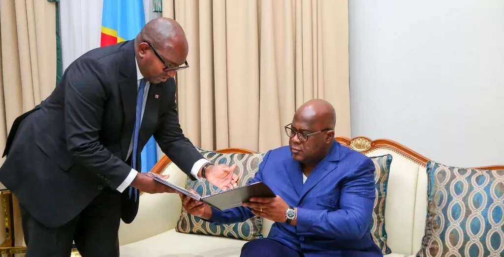 Le président de la République Félix Tshisekedi recevant le 1er ministre Sama Lukonde