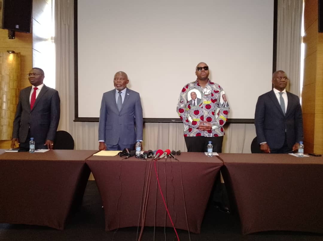 Quatre des cinq dirigeants du PCR. De g. à d. J. Paluku, V. Kamerhe, T. Kanku et J.L. Bussa