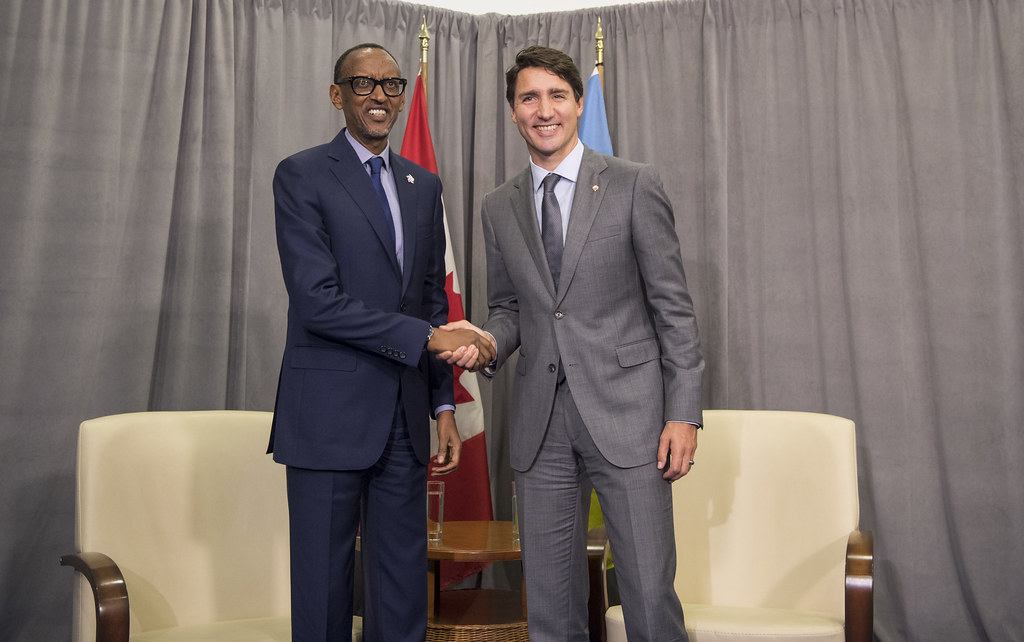 Le président rwandais Paul Kagame et le 1er ministre canadien Justin Trudeau