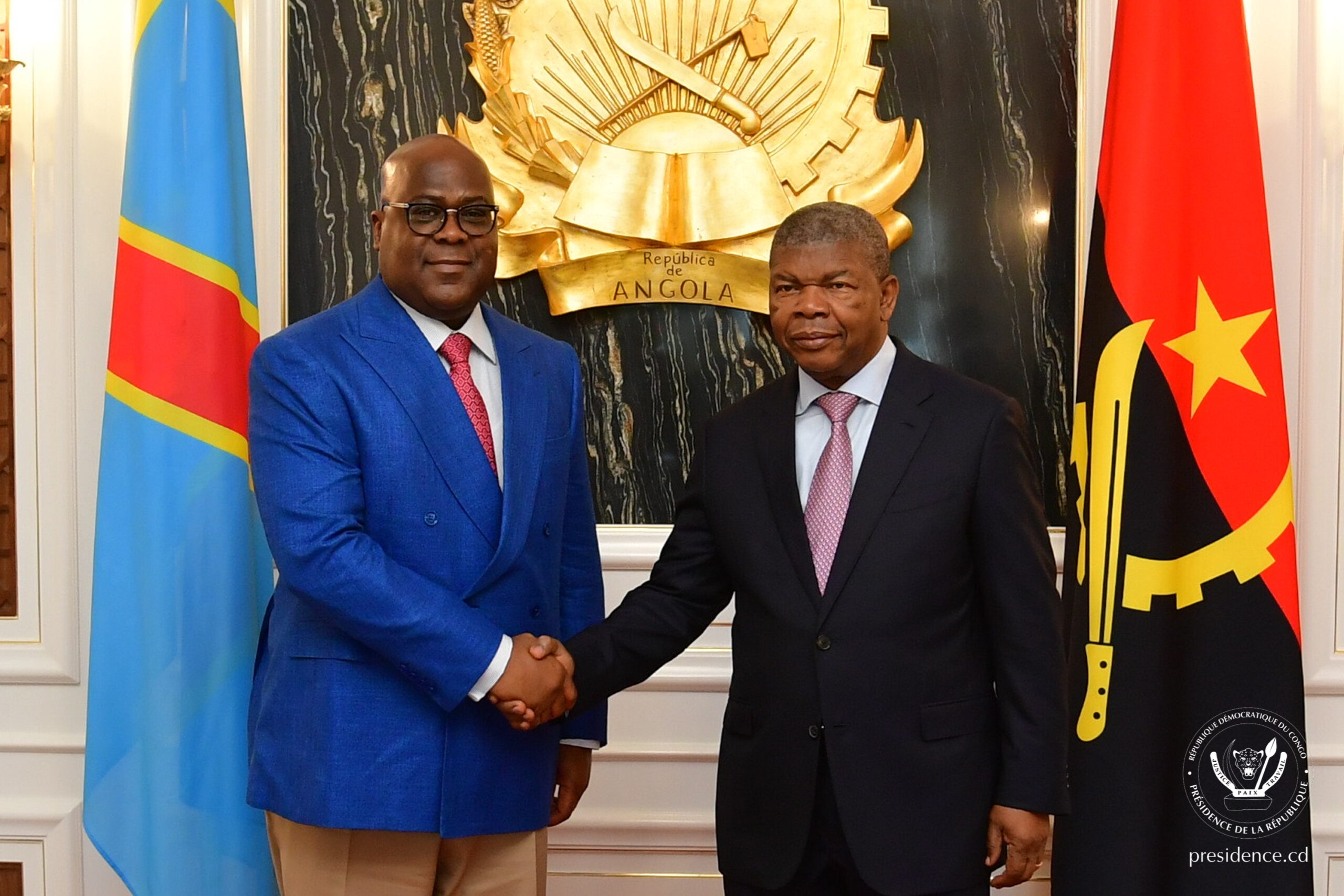 Les présidents Félix Tshisekedi  et Joao Lourenço 