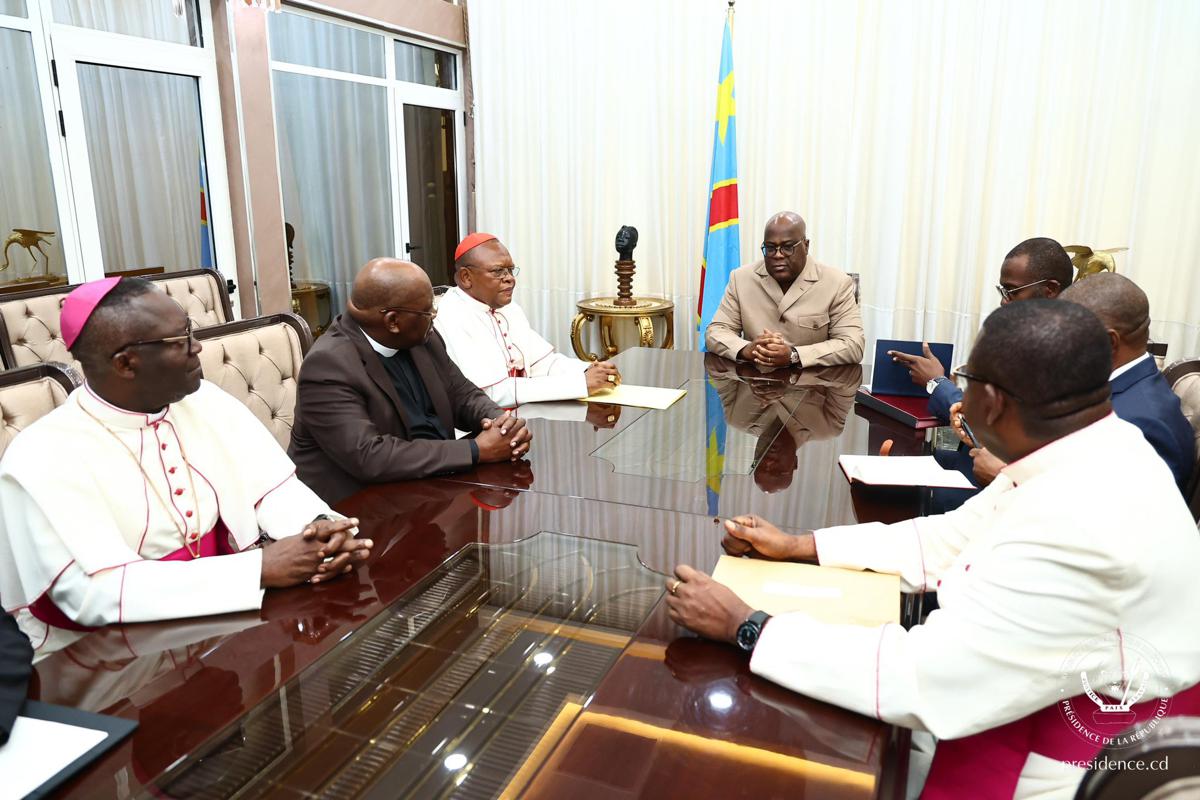 Le président Tshisekedi avec les délégués de la Cenco et de l’ECC
