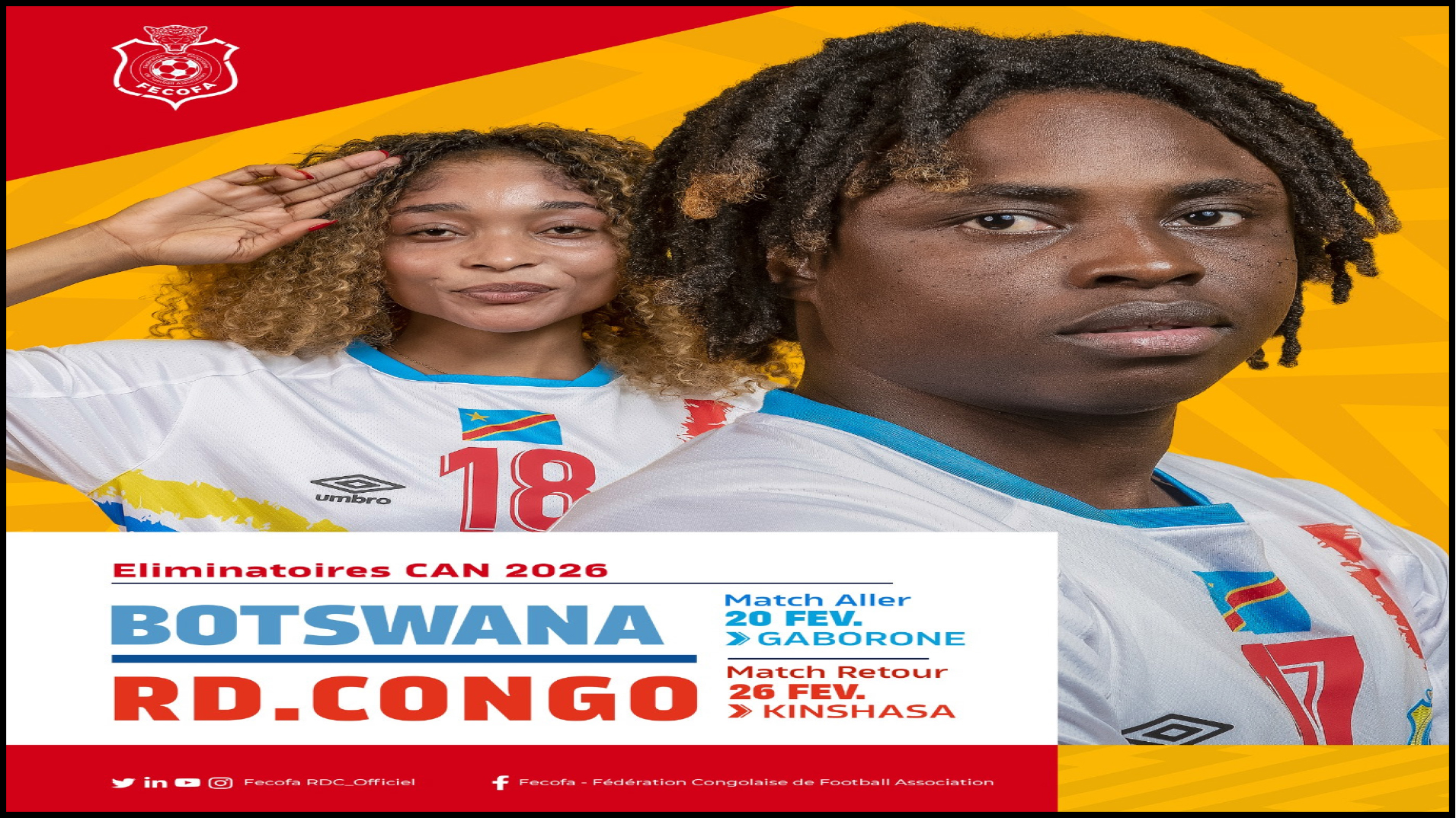 ÉLIMINATOIRE CAN FEMININ 2026 : RDC – Botswana au premier tour