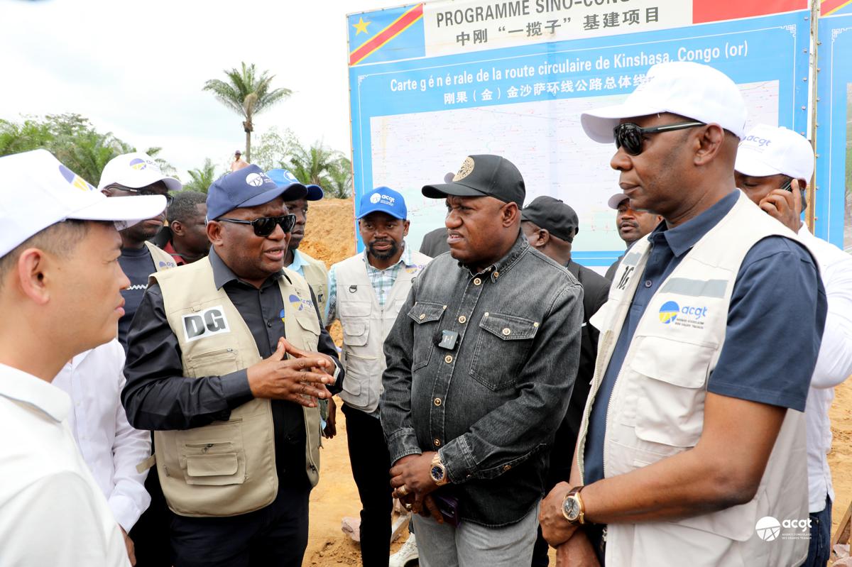 L’IGF Jules Alingete sur le chantier de la rocade de Kinshasa