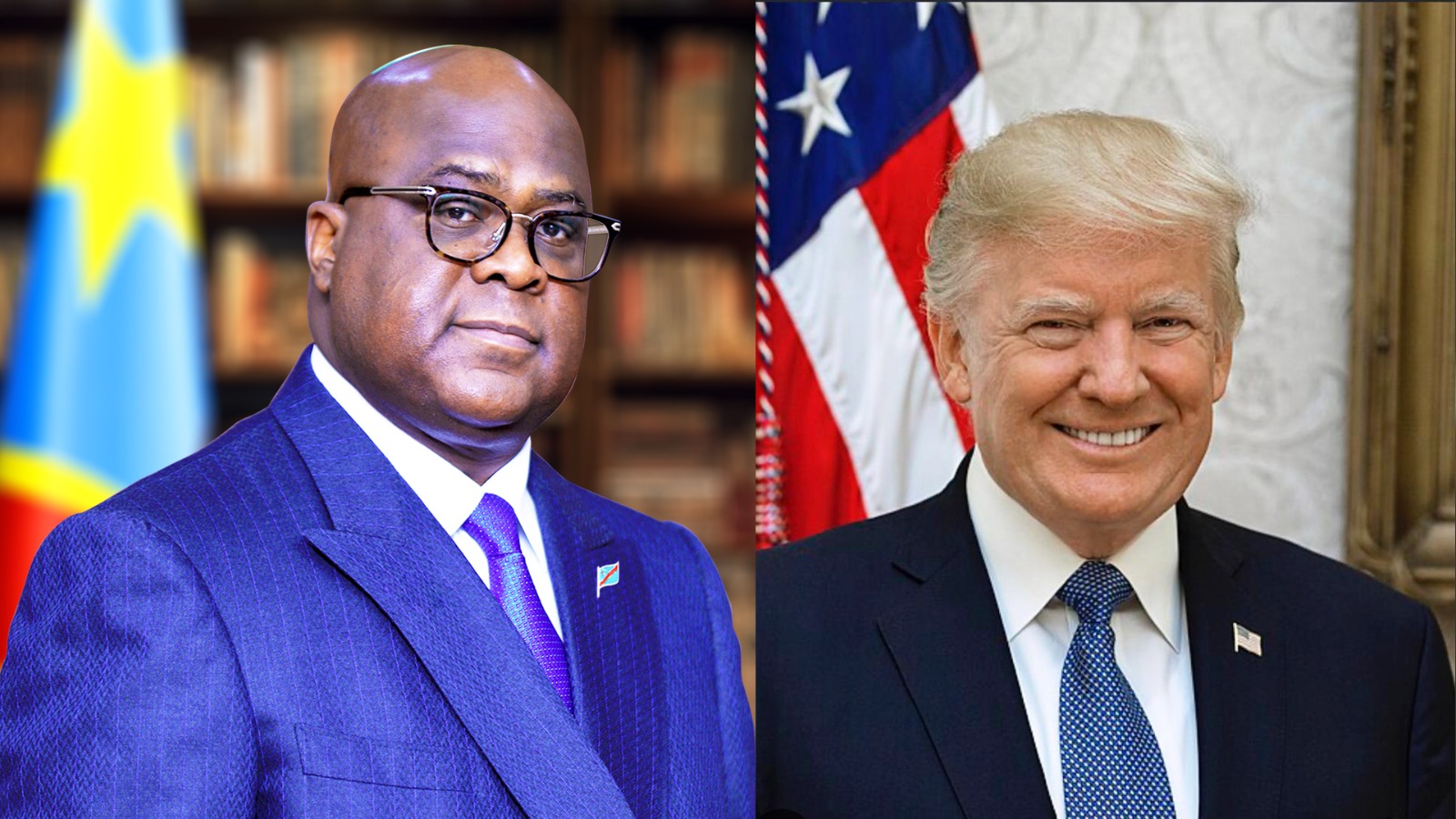 Les présidents Félix Tshisekedi (RDC) et Donald Trump (USA).