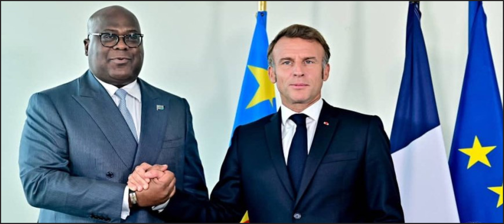 Les chets d’Etat congolais et français Félix Tshisekedi et Emmanuel Macron à New-York. Ph. Dr. Tiers