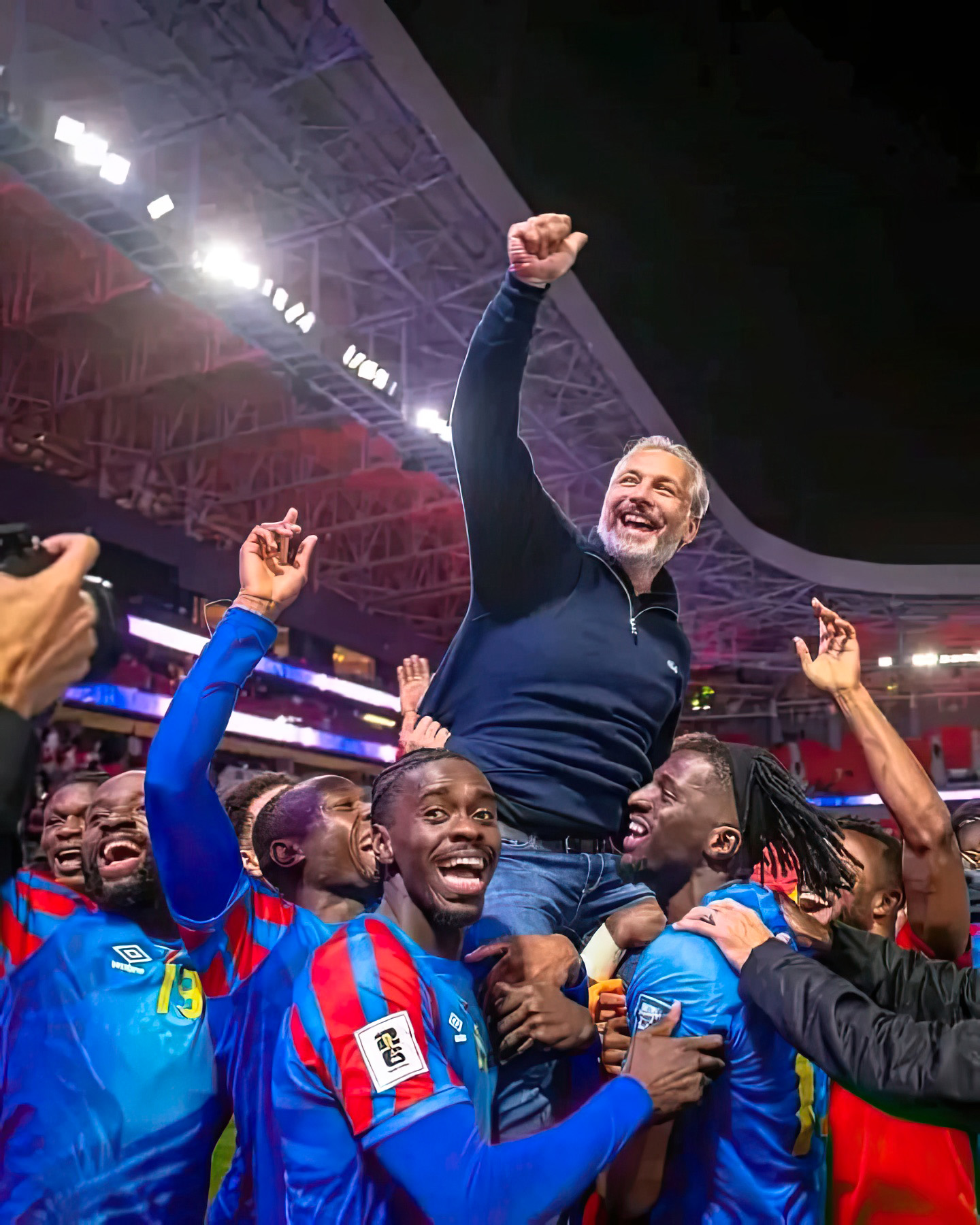 Les Léopards après leur victoire contre les Aigles du Nigéria. 