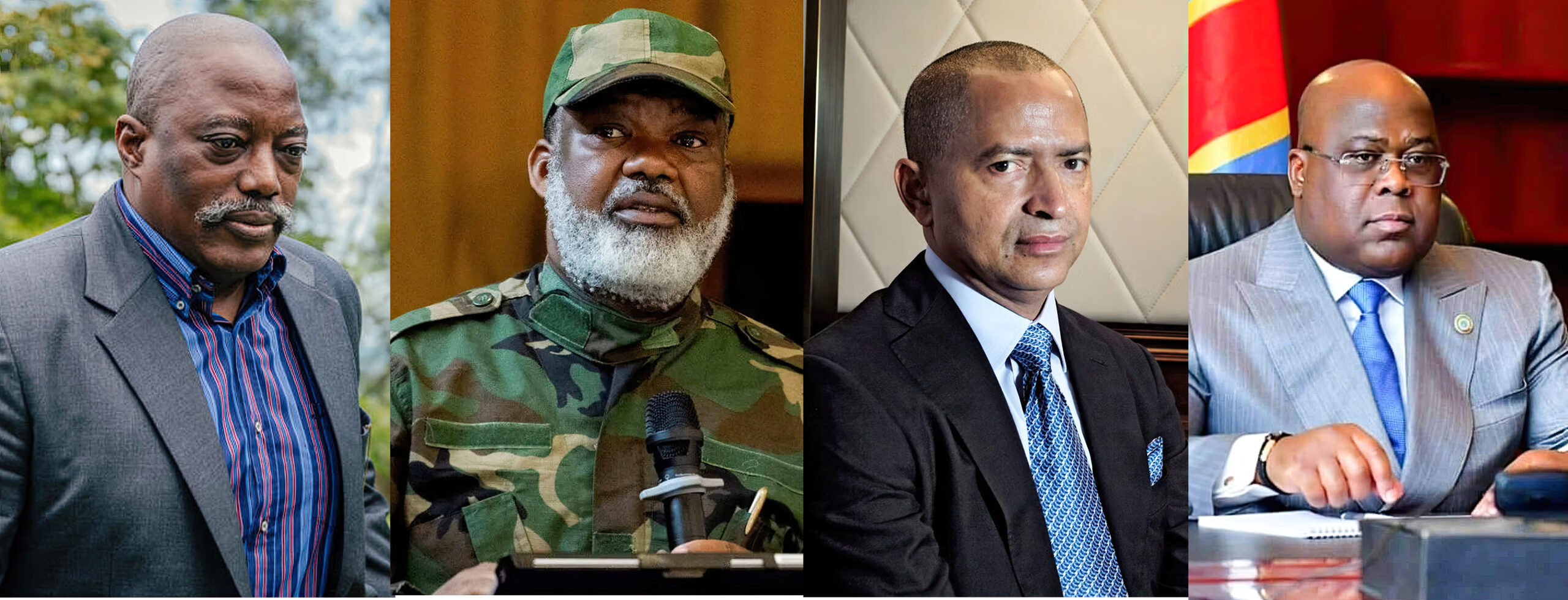 De g. à d. J. Kabila, C. Nangaa, M. Katumbi et F. Tshisekedi