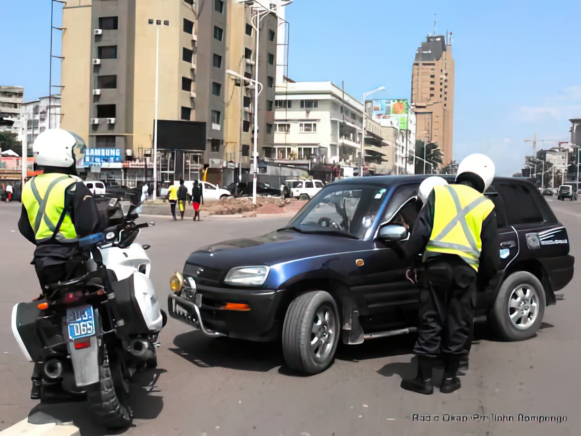 Un contrôle routier à Kinshasa