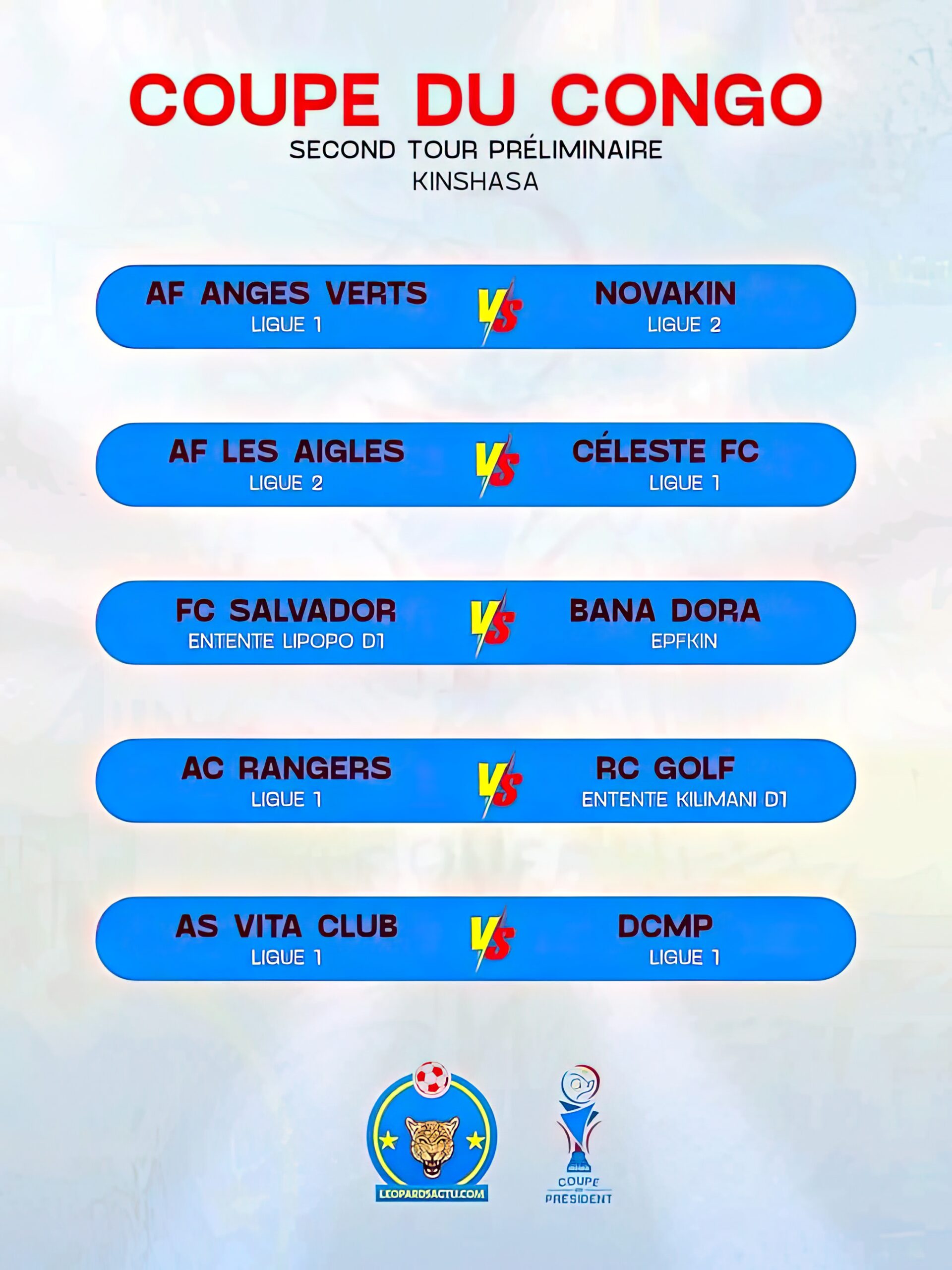 COUPE DU CONGO : DCMP vs V club au second tours préliminaire