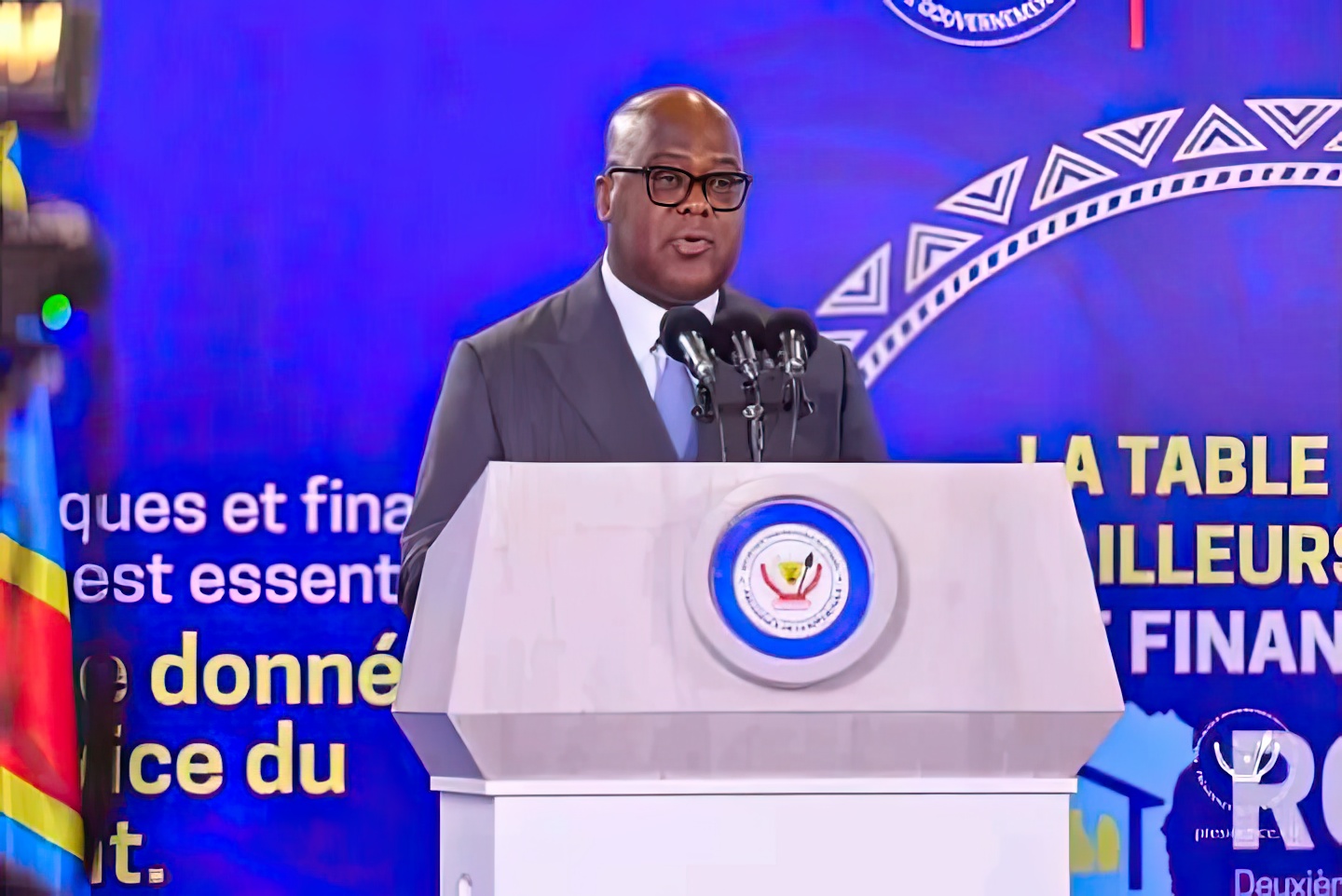Le président Félix Tshisekedi à la tribune de la 13ème conférence des gouverneurs. 