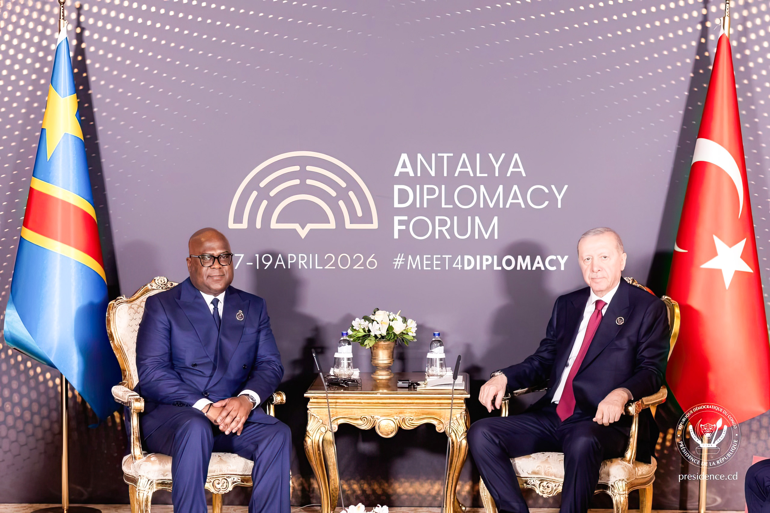 Les présidents Félix Tshisekedi (RDC) et Recep Tayyip (Turquie)