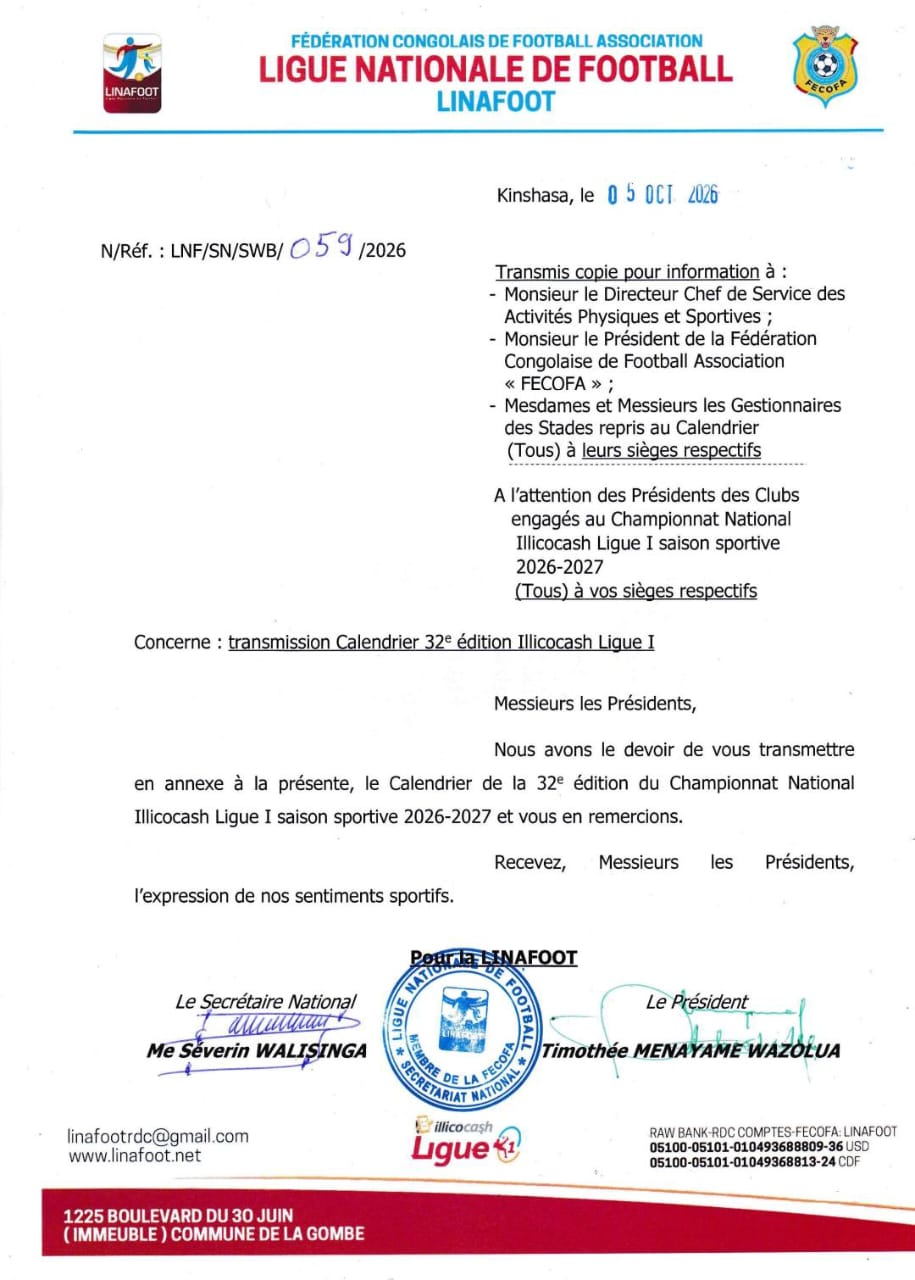 CHAMPIONNAT NATIONAL DE FOOT 2026-2027 : 25 clubs engagés, coup d’envoi le 20 octobre